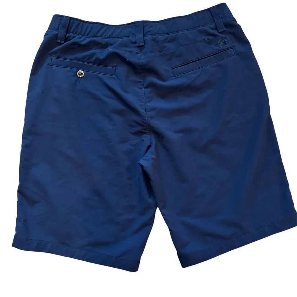 Under Armour Men HeatGear Golf Shorts 36 Navy Blue Performance Stretch Athletic